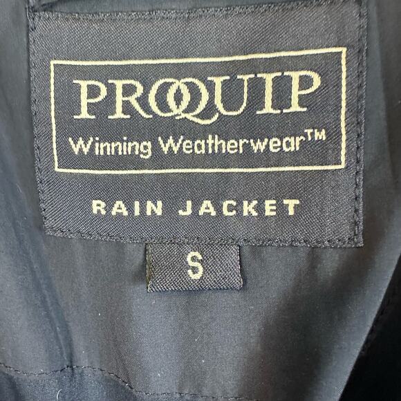 Proquip Navy Blue Golf Rain Jacket Full Zip Men's S Small Silk Touch Teflon - Picture 13 of 14